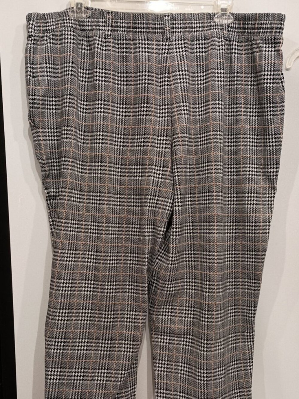 NWT Lands End Pants Women 3x Sport Knit Tapered Leg Plaid Pull On Pockets